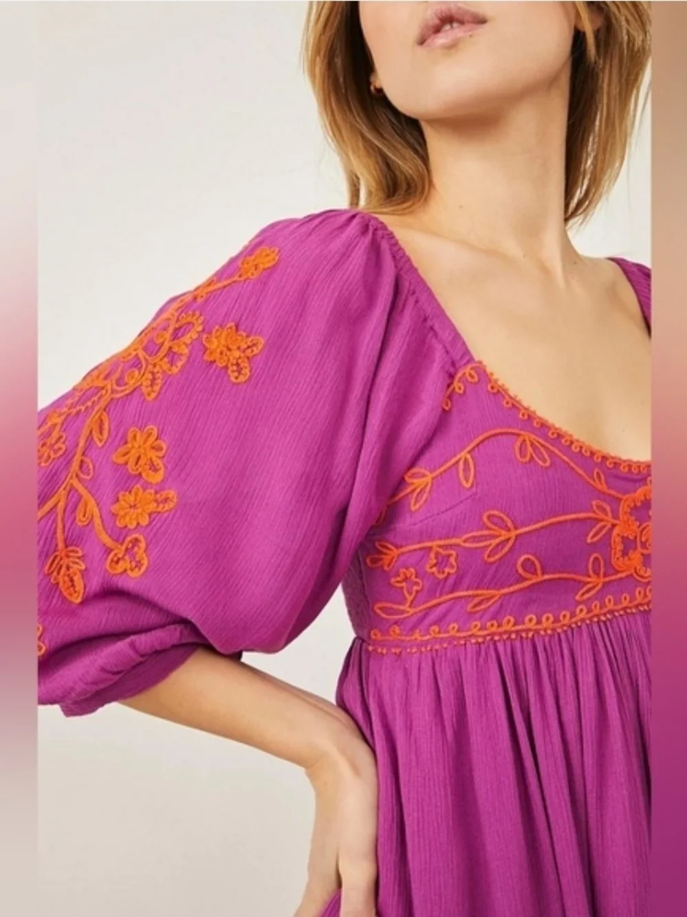 Free People Wedgewood Maxi Dress in vibrant Orchid Pavillion